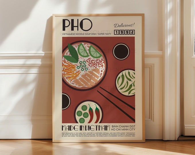 Pho Print | Vietnamese Food Wall Art | Kitchen Decor