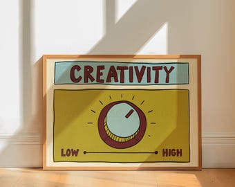 Creativity Quote Print | Office wall art | Office Decor Poster | Artist Gift | Green