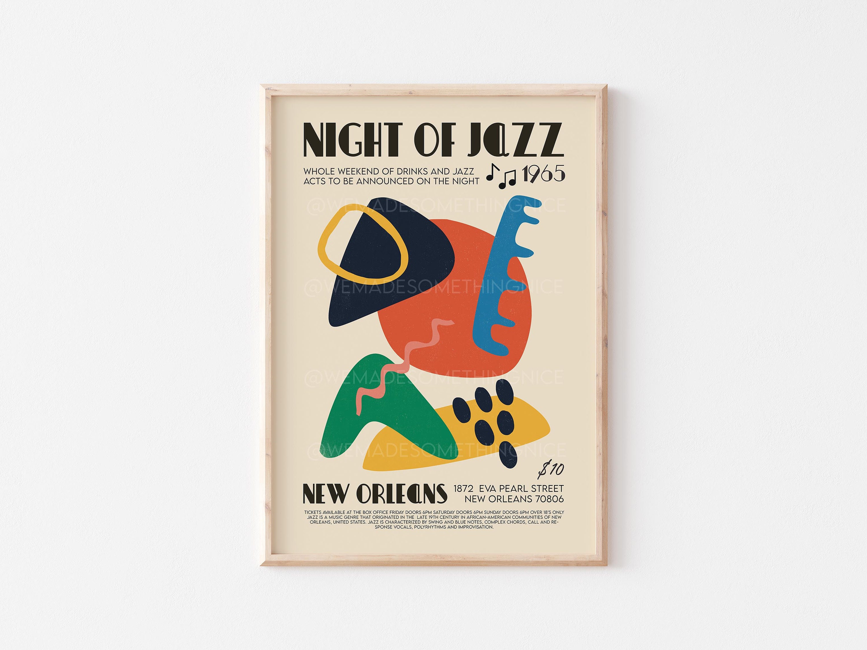 New Orleans Jazz Poster Music Print DJ Music Poster