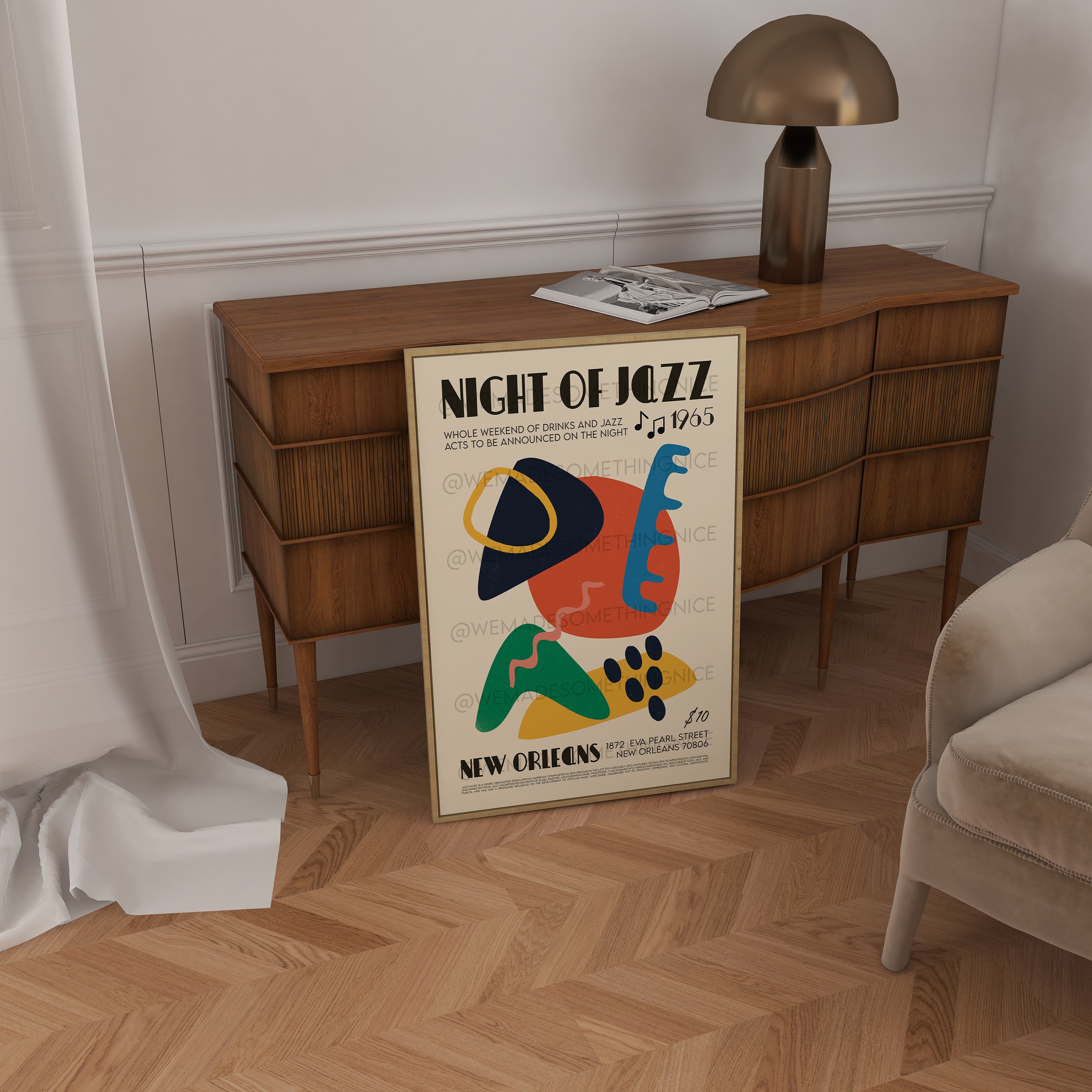 New Orleans Jazz Poster, Music Print, DJ, Music Poster