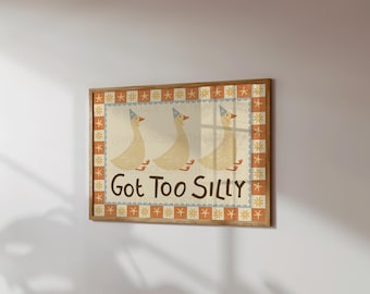 Silly Goose Wall Art Print | Funny Goose Decor | Nursery Home Decor