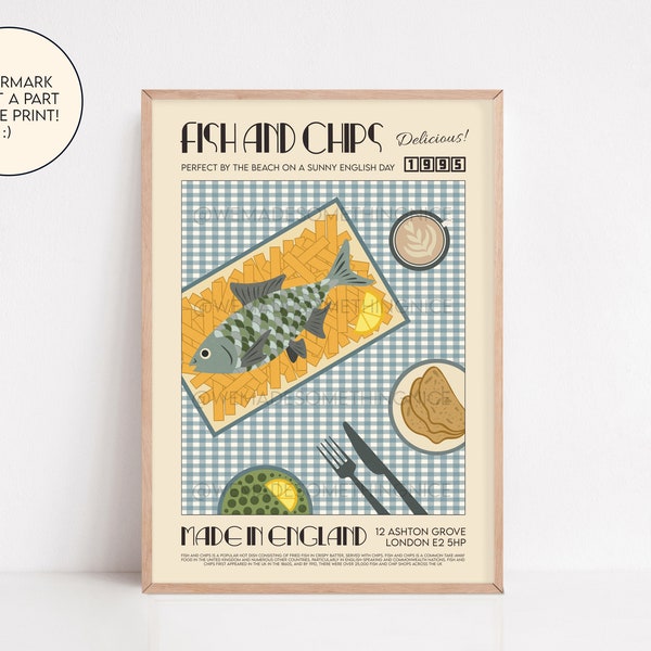 Kitchen Fish Poster Fish and Chips Poster - Etsy