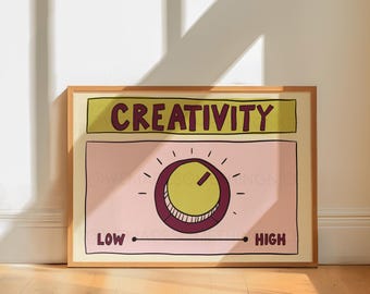 Creativity Quote Print | Creative Studio Wall Art | Office Decor Poster | Artist Gift | Pink