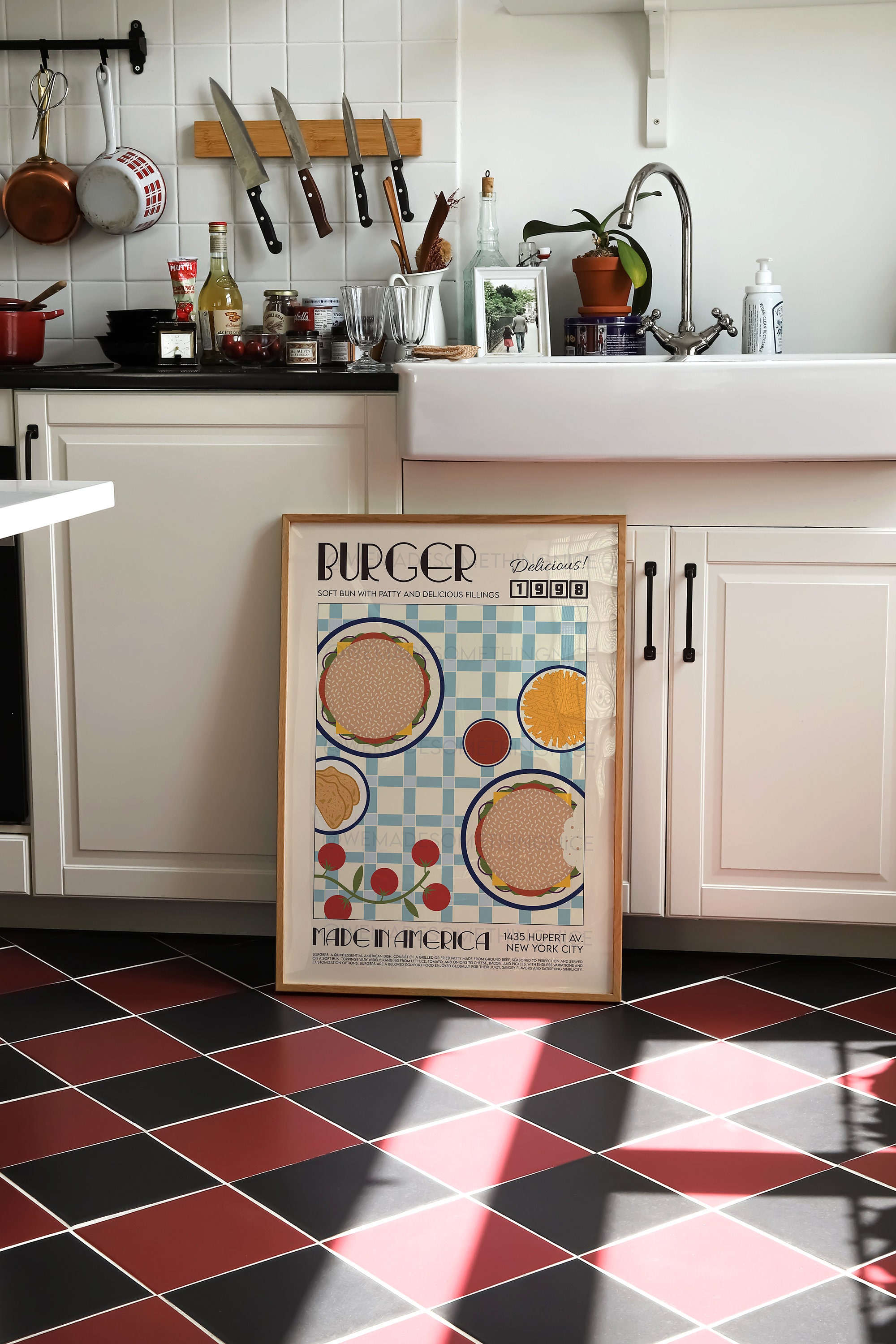 Burger Poster, Kitchen Poster, Kitchen Print, Food Poster, Modern ...