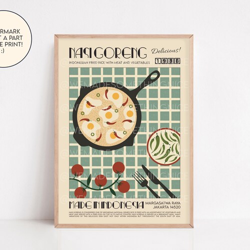 Nasi Goreng Poster Food Print Modern Kitchen Decor - Etsy