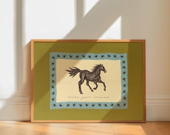 Western Wall Art | Cowboy Print | Green
