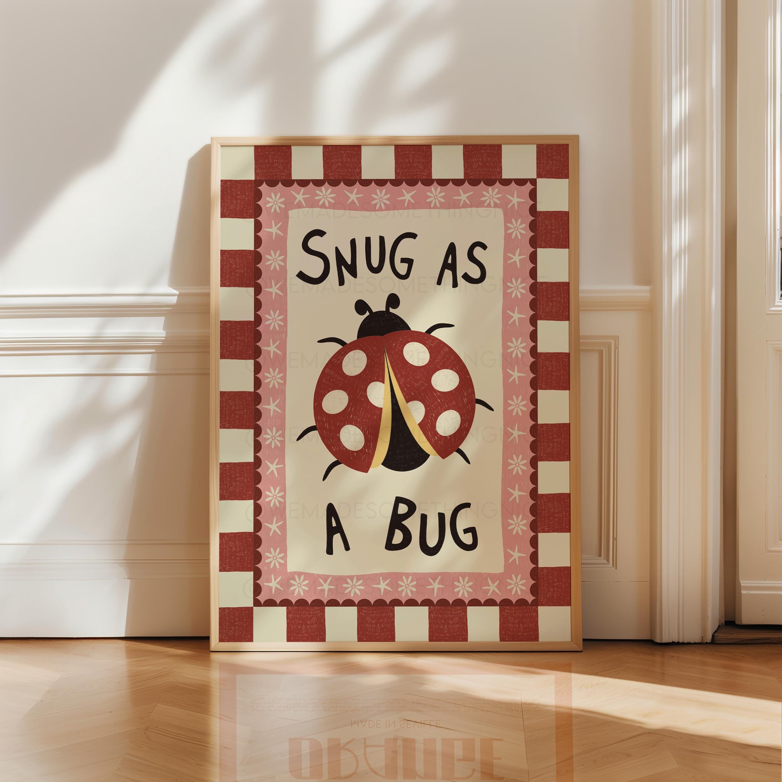 Snug as a Bug Nursery Wall Art Print | Baby Room Decor | Cute Nursery ...