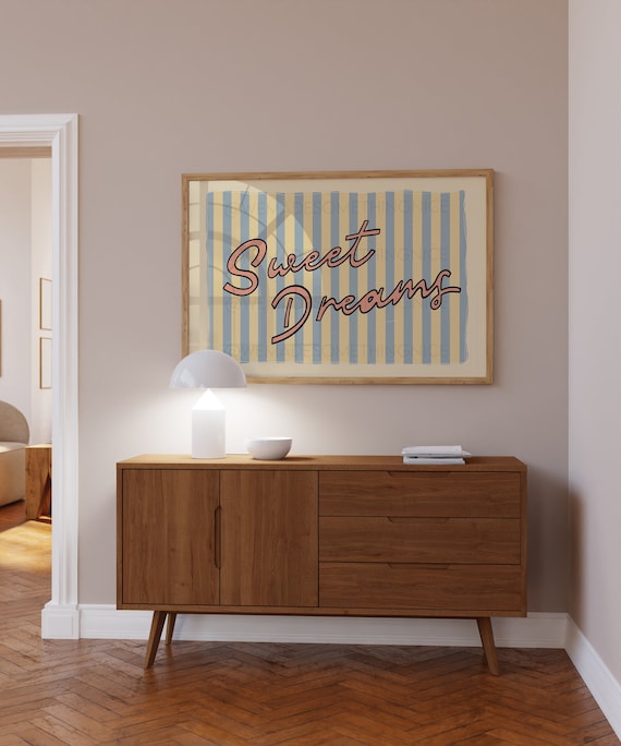 Sweet Dreams Poster, Trendy Wall Art, Apartment Decor, Retro Wall Art, Coquette Room Decor, Pink Wall Art, Y2K Room Decor, Retro Wall Art