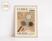 Coffee Print, Drink Poster, Modern Kitchen Decor, Retro Poster, Pop Art, Kitchen Art, Exhibition Poster, Illustration, Coffee Lover