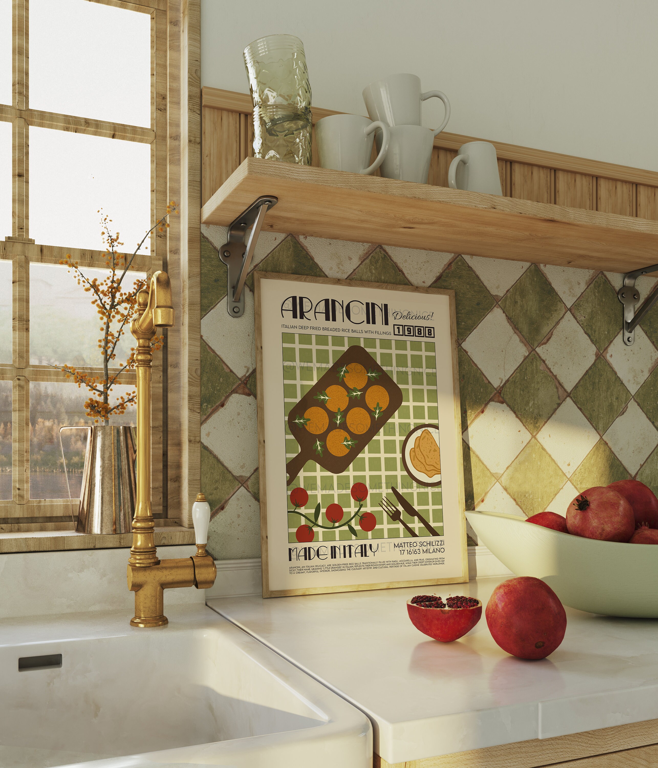 Arancini Kitchen Wall Art Print | Italian Food Poster | Foodie