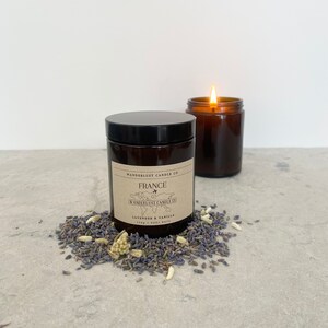 France | Lavender & Vanilla Soy Candle 150g - Wanderlust Travel Inspired Gifts