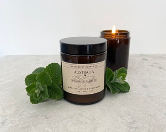 Australia | Mint, Eucalyptus & Cedarwood Soy Candle 150g - Wanderlust Travel Inspired Gifts