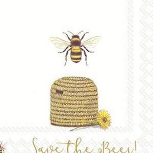 Papieren servet x 4 voor decoupage en ambachten Bee Hive