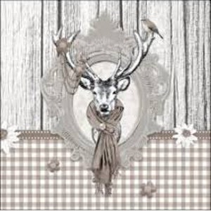 Brown Stag Paper Napkins x 4 Decoupage Crafts