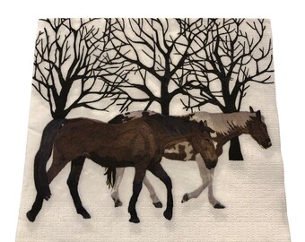 Paper Napkin for decoupage x 4 Horses