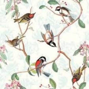 Serwetki papierowe x4, decoupage, rękodzieło, 33 cm x 33 cm, śpiew ptaków