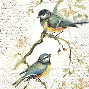 Papierserviette x 4 für Decoupage und Handwerk Blaumeisen