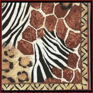 4 x Tierfell Papierservietten für Decoupage 33 cm Scrapbooking Collage Mix Media