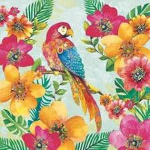 Tovaglioli di carta x4 decoupage artigianato 33cm x 33cm Pappagallo