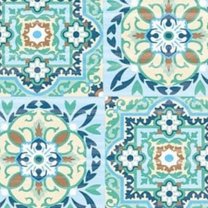 Serviette en papier x 4 pour le découpage et l’artisanat Carrelage bleu marocain