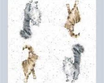 Paper Napkin x 4 for paper crafts Wrendale Cats