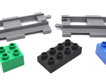 Children's game, leaning brick for train circuit compatible Duplo lot of 10 bricks