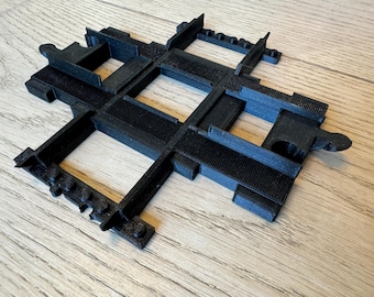 4-track train crossing compatible with "LEGO" and DUPLO