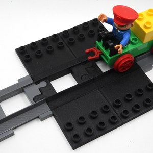 Children&#39;s game, 2 Rails with Support Compatible with Duplo Train