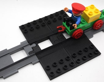 Children's game, 2 Rails with Support Compatible with Duplo Train