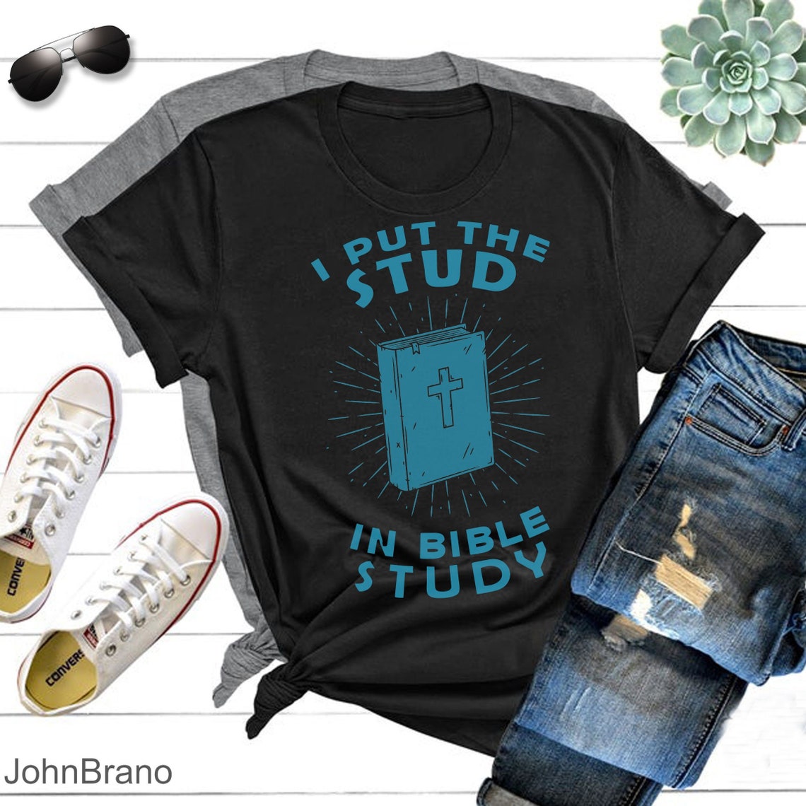 I put the stud in bible study shirt Funny Gift T Shirt Blue Etsy