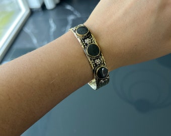 Bracelet Kuchi fait main, noir/anthracite