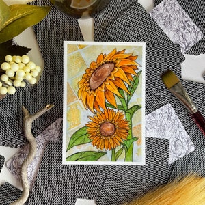 Sunflower watercolor art print, sunflower painting, watercolor flowers, sunflower decor, sunflower art, floral illustration, sunflower gifts
