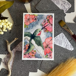 Hummingbird watercolor art print, watercolor bird print, bird art, hummingbird print, bird decor, bedroom decor, bird lover gift,anniversary