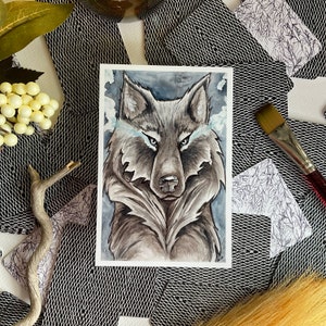 Wolf spirit watercolor art print. woodland decor, wildlife artwork, animal watercolor, wolf gift, wolf home decor, forest animal print