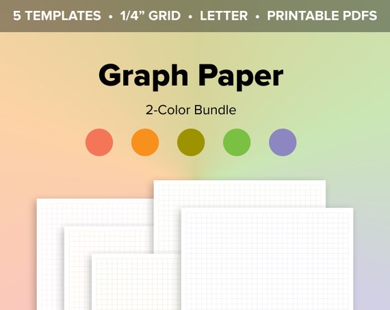 1 4 grid graph paper printable 2 color letter size etsy