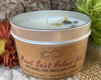 Soy Candle - Mount Saint Helens - Washington - PNW - mountains - gifts - travel - candles - hand poured - wooden wick - mountain - container