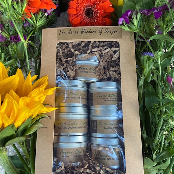 Oregon Gift Set - Made in Oregon - Soy Candles - Cannon Beach - Multnomah Falls - Painted Hills - Mount Hood -  Smith Rock - Crater Lake