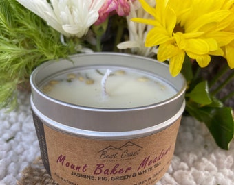 Soy Candle - Mount Baker - Washington - PNW - West Coast - mountains - gifts - travel - candles - hand poured - wooden wick - meadows -