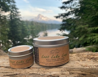Oregon - Soy Candle - Scented Candle- PNW- Hand poured- Lost Lake - gift- container candle- travel- Made in Oregon- Candles - wooden wick