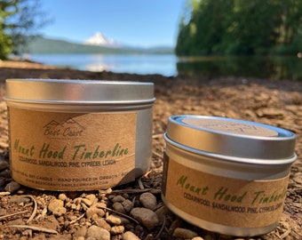 Oregon - Soy Candle - Scented Soy Candle- PNW- hand poured- Mount Hood - gift- wooden wick - travel- Made in Oregon- Candles - mountains