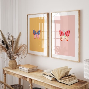 Butterfly Gallery Printable Art, Farmhouse nursery decor, Girl&#39;s Room Decor, Butterfly Wall Art, Butterfly Art Set, Instant Download
