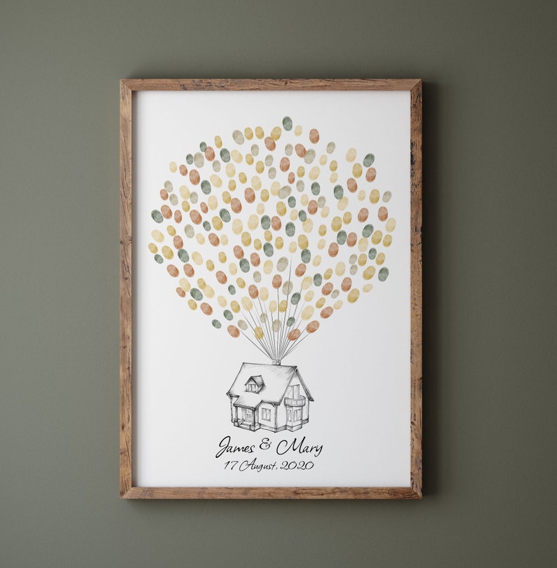 House Thumbprint Guest Book PRINTABLE Wedding Fingerprint - Etsy