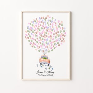 Wedding Car Thumbprint Guest Book: Unique Fingerprint Decor (PRINTABLE)