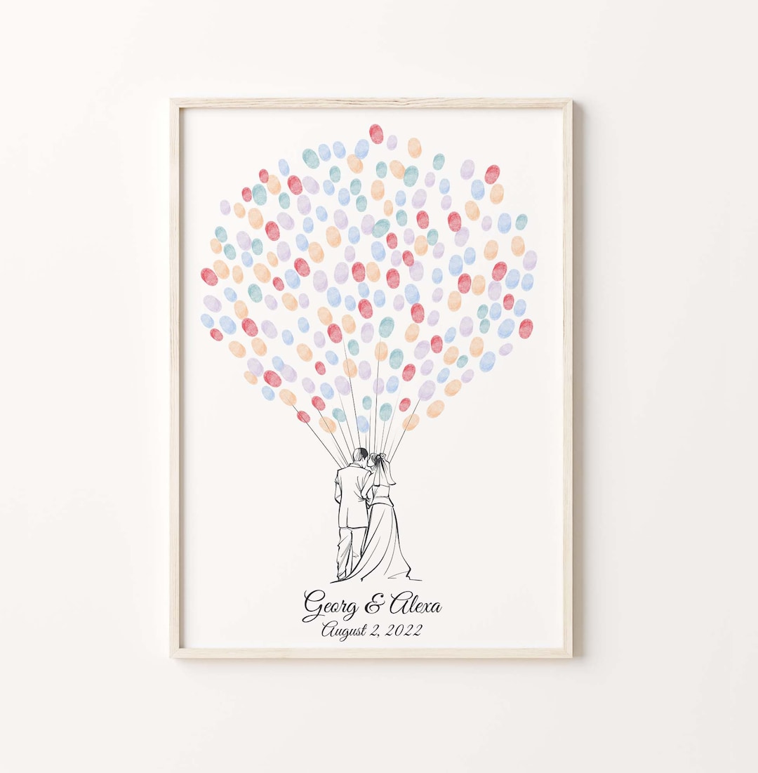 Couple Fingerprint Guest Book, PRINTABLE GUEST BOOK, Wedding ...