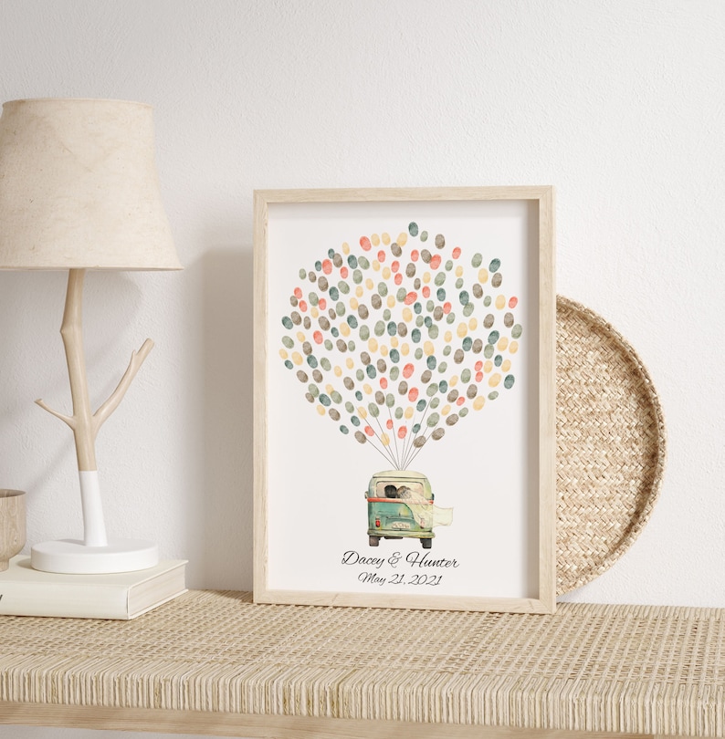 VW Bus Thumbprint Guest Book PRINTABLE Wedding Fingerprint Etsy