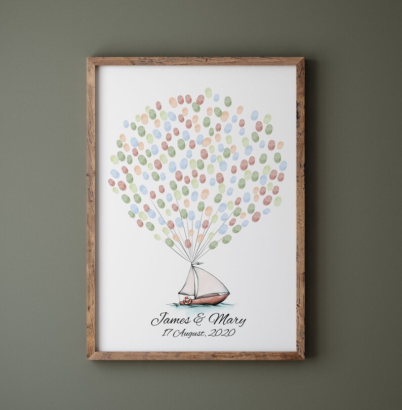 Ship Thumbprint Guest Book PRINTABLE Birthday Fingerprint - Etsy