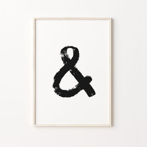 Ampersand Poster, PRINTABLE ART, Calligraphy Wall Art, Ampersand Sign Art, Ampersand Decor, Instant Download