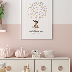 Baby Girl Guest Book, PRINTABLE GUEST BOOK, Birthday Fingerprint ...