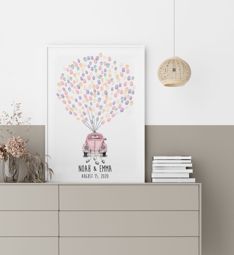 Wedding Car Thumbprint Guest Book PRINTABLE Wedding - Etsy