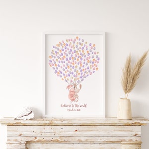 Welcome Baby Guest Book, PRINTABLE GUEST BOOK, Birthday Fingerprint ...